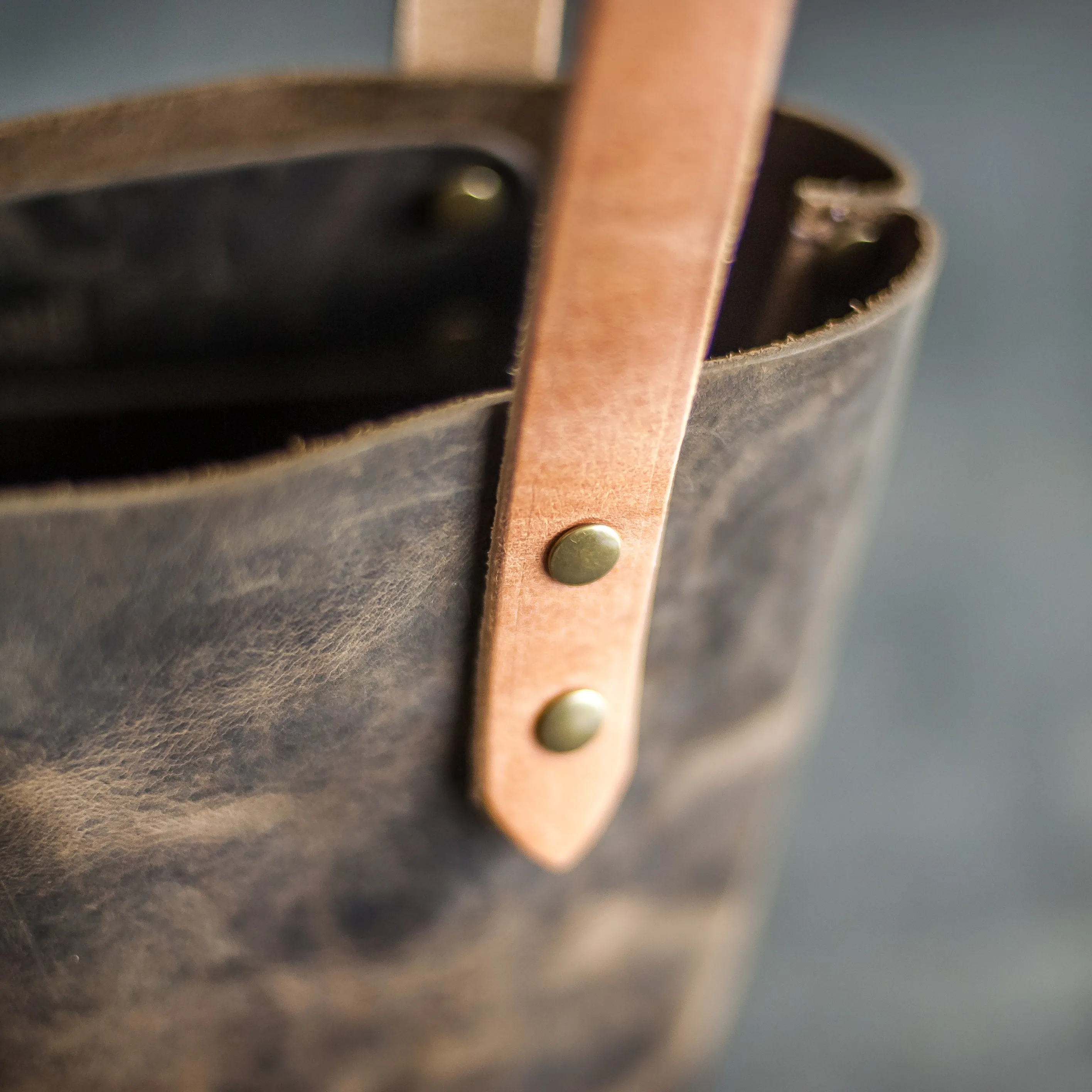 Personalized Leather Zipper Closure Tote Bag