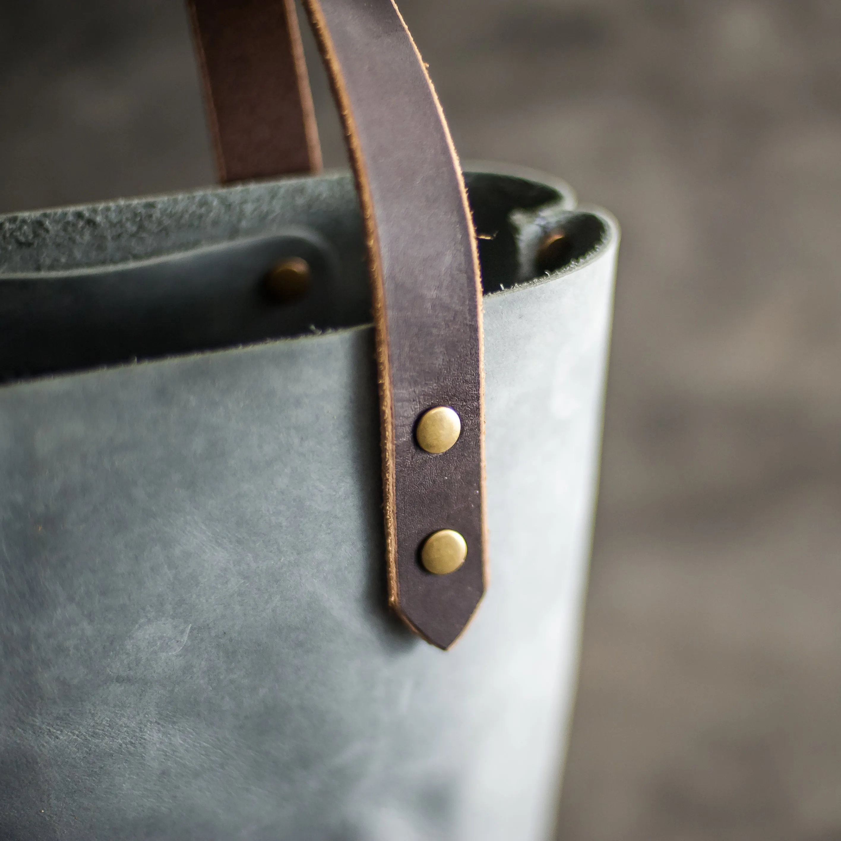 Personalized Leather Zipper Closure Tote Bag