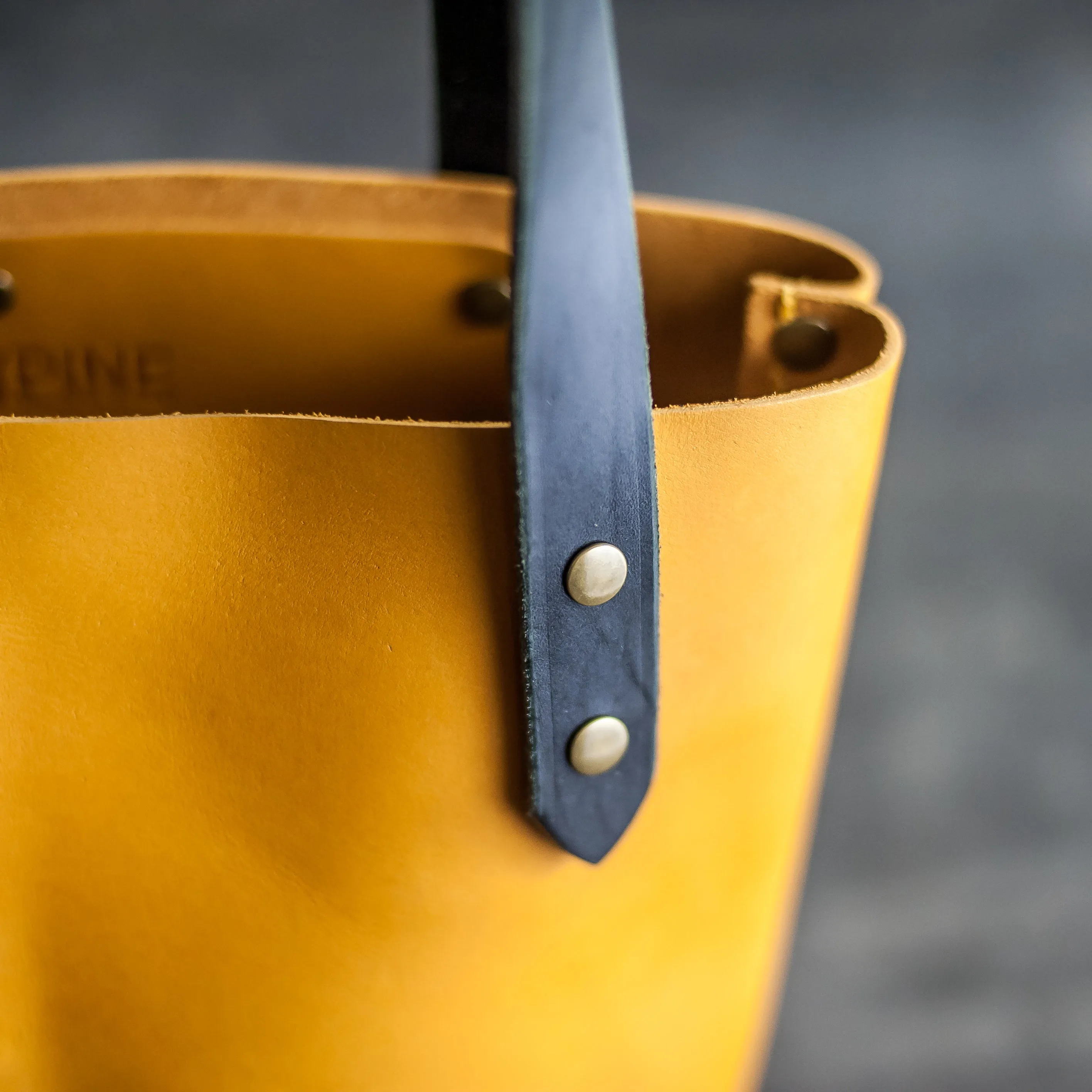Personalized Leather Zipper Closure Tote Bag