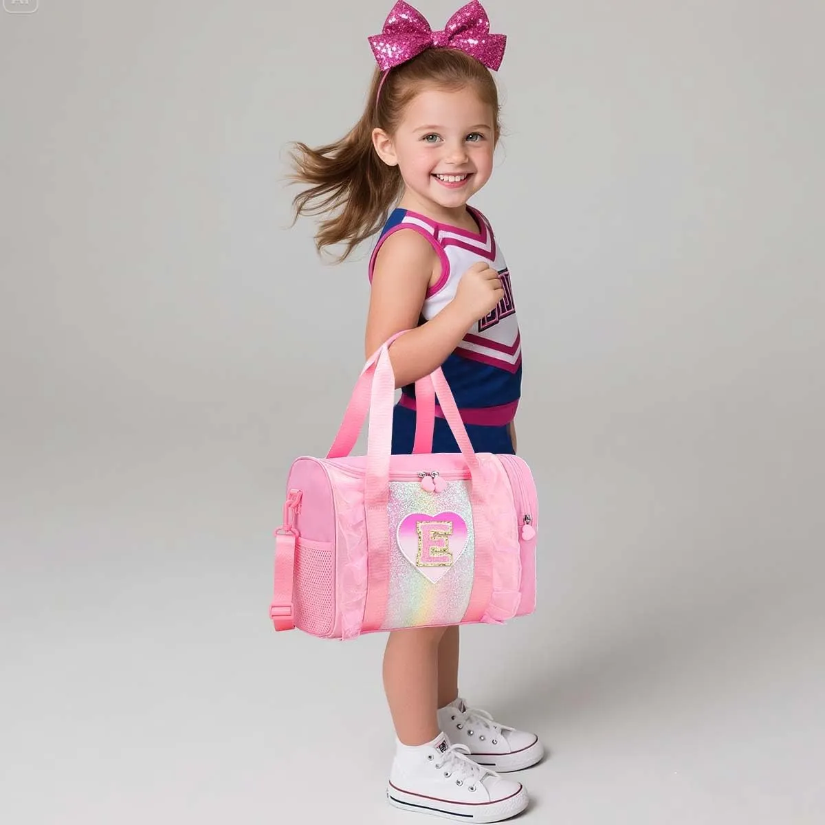 Personalized Monogram Dance Bag for Girls - 3-6 Years Kids Lightweight Water Resistant Oxford Backpack for Ballet Cheerleading Sleepovers Gymnastics Pink A