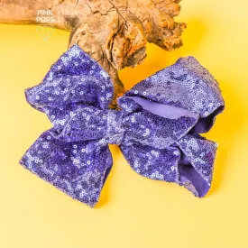 Royal Blue Sequin Hair Bow