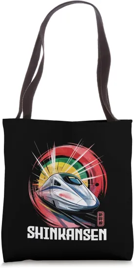 Shinkansen Japan Bullet Train Retro Japanese Kanji Souvenir Tote Bag