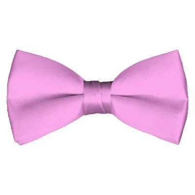 Solid Pre-Tied Pink Bow Tie