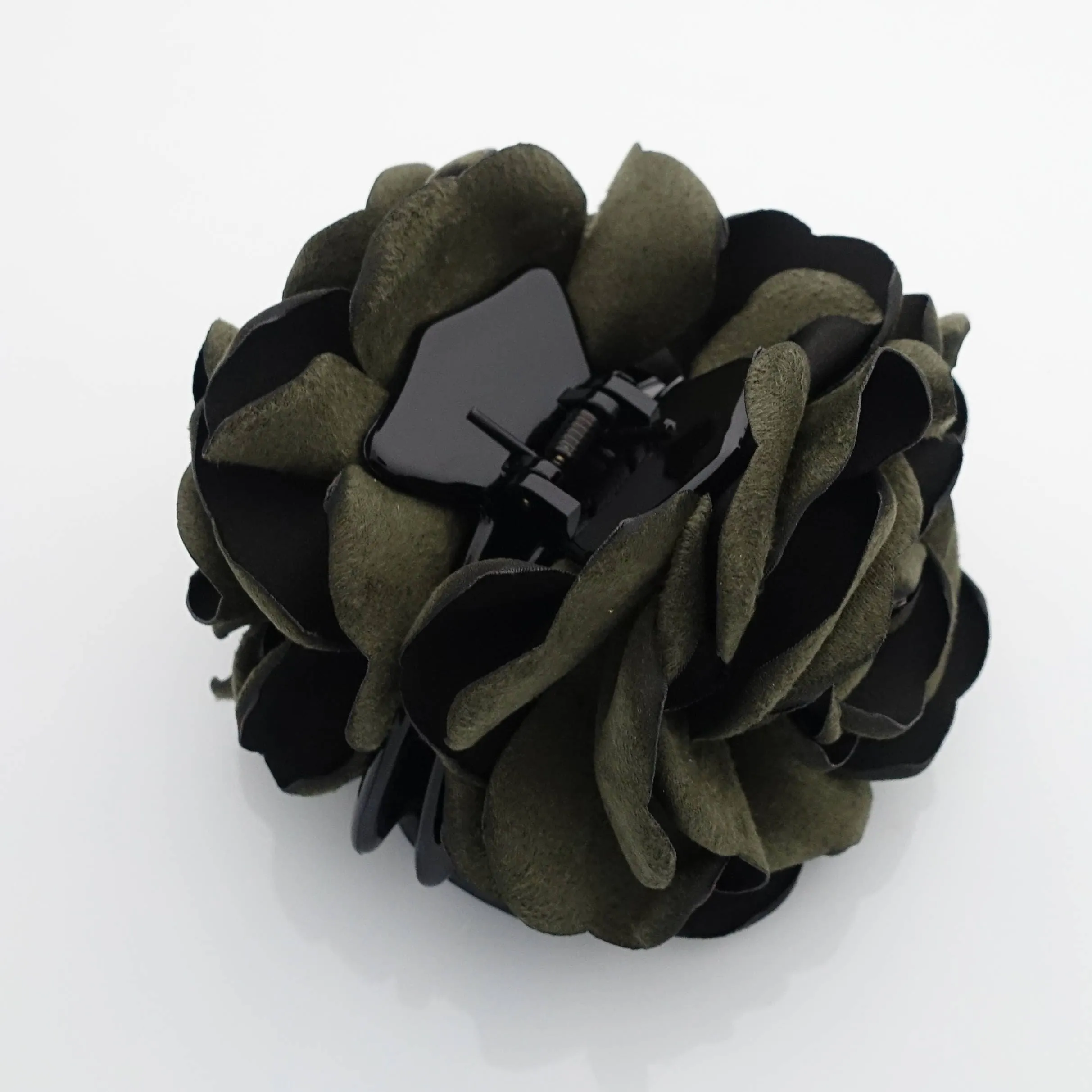 Suede Two Tone Petal Rose Flower Hair Jaw Claw Clip Women Hair Accessories