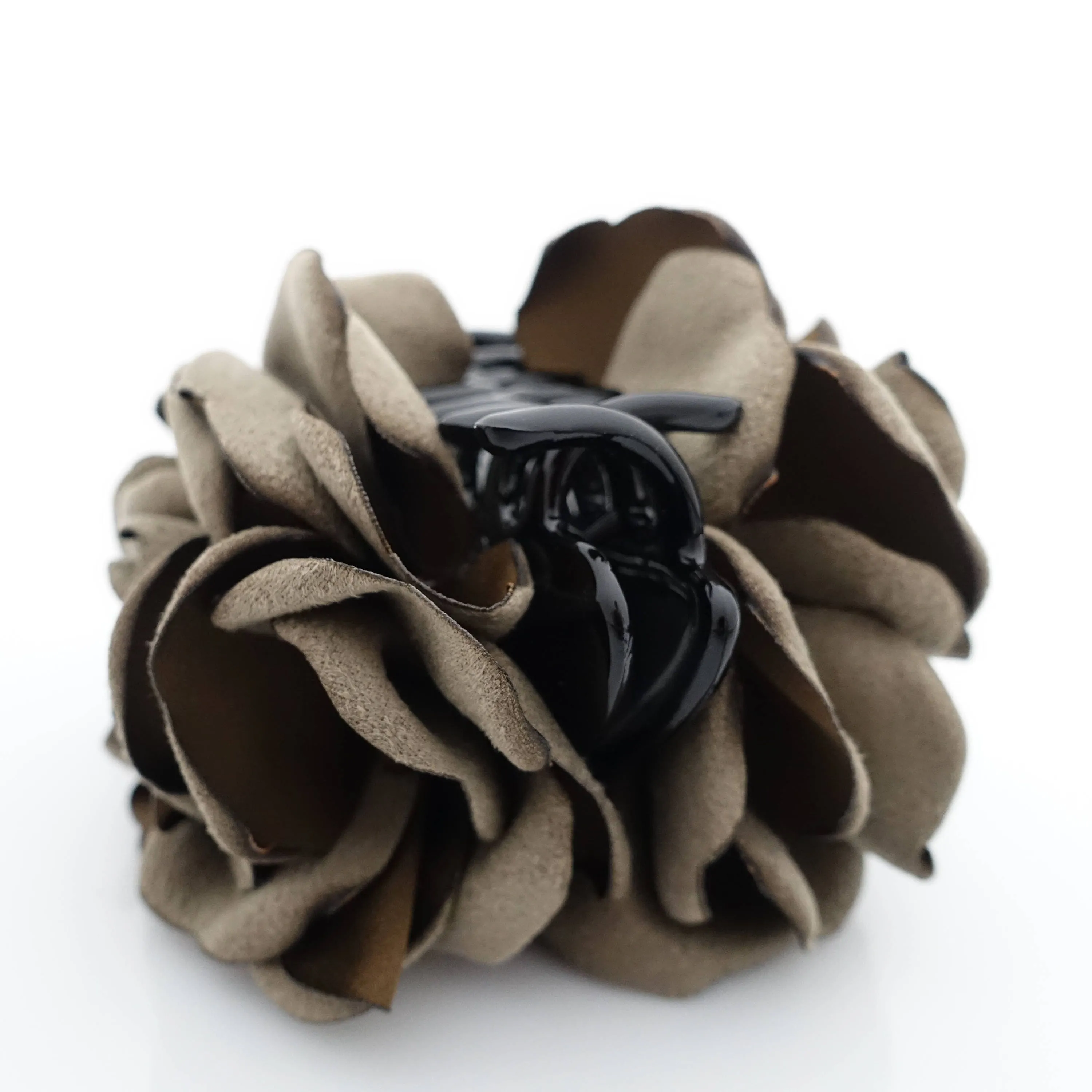 Suede Two Tone Petal Rose Flower Hair Jaw Claw Clip Women Hair Accessories