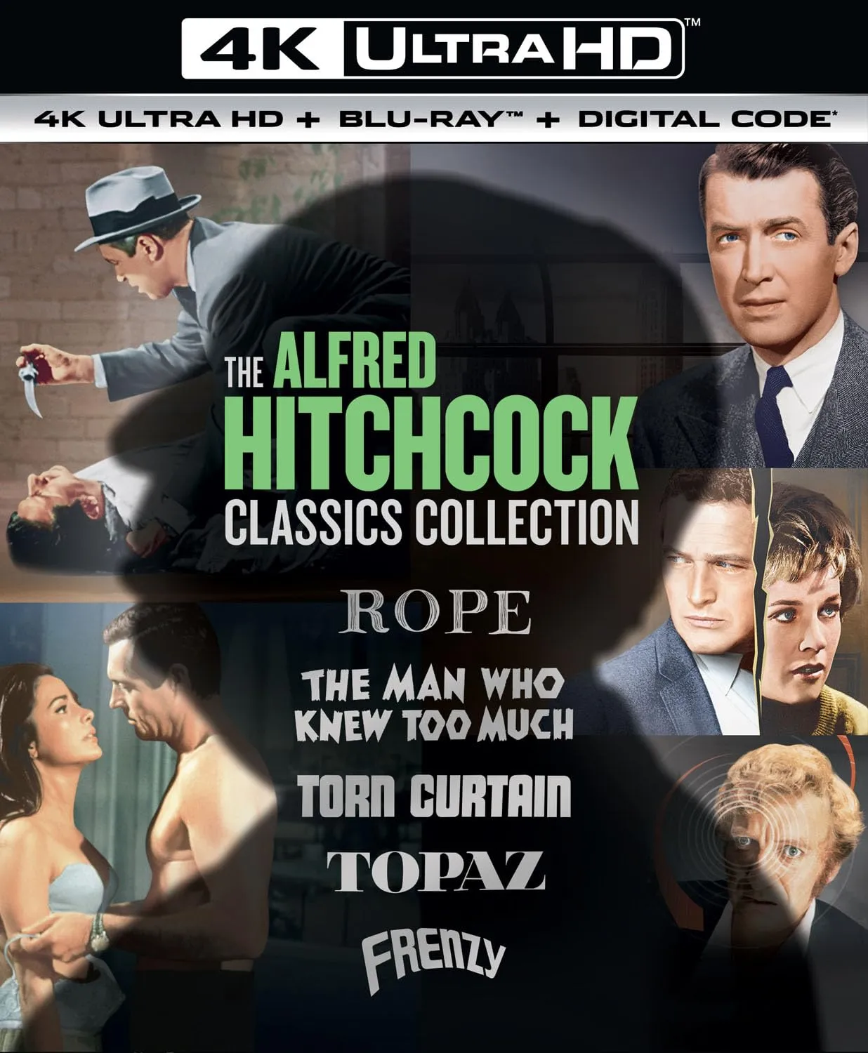 The Alfred Hitchcock Classics Collection (Rope / The Man Who Knew Too Much / Torn Curtain / Topaz / Frenzy) - 4K Ultra HD   Blu-ray   Digital [4K UHD]