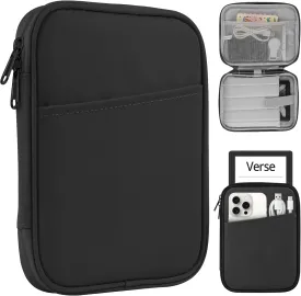 Universal Sleeve Bag for 7-8 inch Tablet Fire HD 8/Fire HD 8 Plus Compatible iPad mini (6th Gen) 8.3" 2021, iPad mini 5/4/3/2/1, Tab A8, 7"-8" inch Android Tablet Sleeve Case -Black