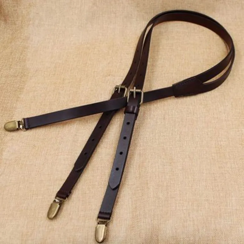 Wedding Groomsmen Leather Suspender, Men's Suspenders in Black