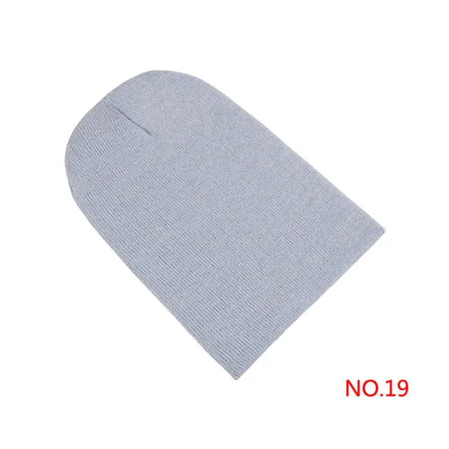 Winter Warm Hats Unisex Knitting Women Men Wool Fluorescence Color Tabby Solid Elastic Beanie Hedging Hat
