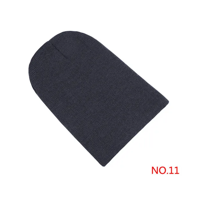 Winter Warm Hats Unisex Knitting Women Men Wool Fluorescence Color Tabby Solid Elastic Beanie Hedging Hat