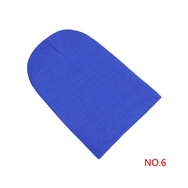 Winter Warm Hats Unisex Knitting Women Men Wool Fluorescence Color Tabby Solid Elastic Beanie Hedging Hat