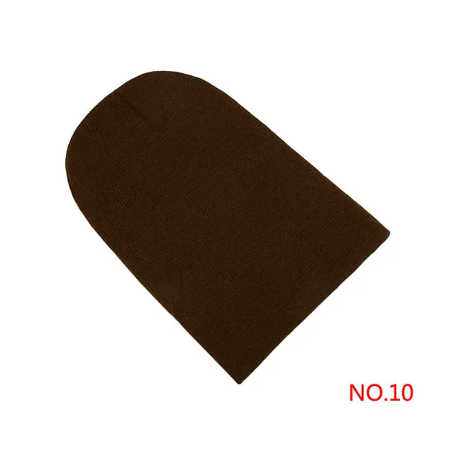 Winter Warm Hats Unisex Knitting Women Men Wool Fluorescence Color Tabby Solid Elastic Beanie Hedging Hat
