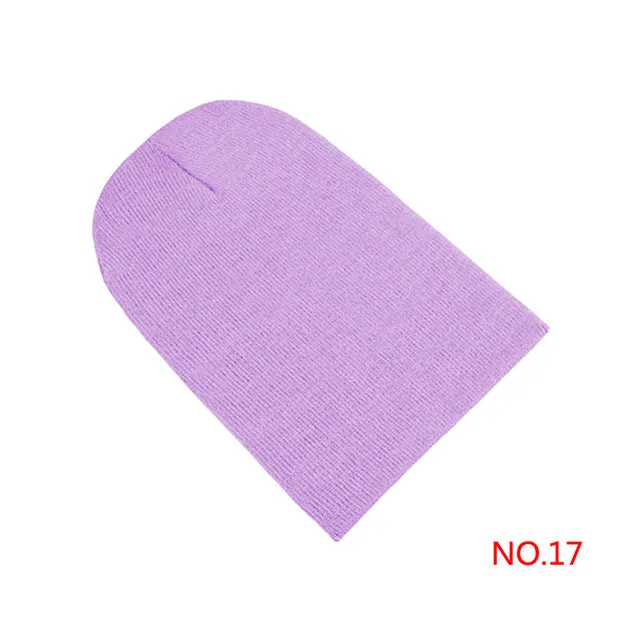 Winter Warm Hats Unisex Knitting Women Men Wool Fluorescence Color Tabby Solid Elastic Beanie Hedging Hat